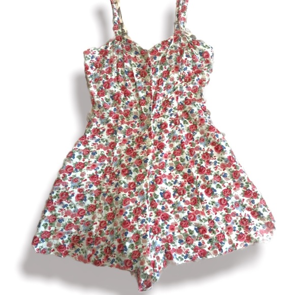 Urban Outfitters Staring At Stars Cross-back Romper 90s Floral Backless Playsuit - Picture 12 of 16